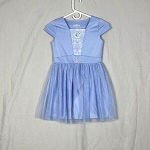 Disney Frozen II Elsa Dress Kids M 7/8 Tulle Skirt Snowflake Blue Costume Play